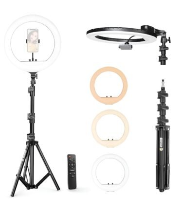 DIGITEK® (DRL-18RT C 6) 18 Inch LED Ring Light with Remote Control & Stand 158cm - Bi Color, Color Temperature Control, Lighting Control, AC Powered - Photo. Video Shoots - USB Powered