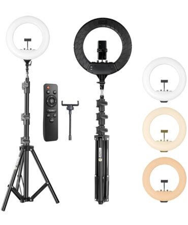 DIGITEK® (DRL 18RT C9) 18 Inch LED Ring Light with Remote Control & 250cm Stand - Smartphone Grip - AC Powered, USB Support - Adjustable Lighting Intensity - Photo, Video Shoots, Makeup, & Vlogging