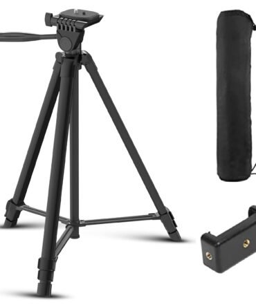 DIGITEK (DTR 480LW) 57 Inch Portable Aluminium Alloy Tripod with Smartphone Holder & 360° Ball Head, 3 Section Adjustment, 2kg Load Capacity, Carry Bag, Compatible with Smartphone, Video Camera, DSLR.
