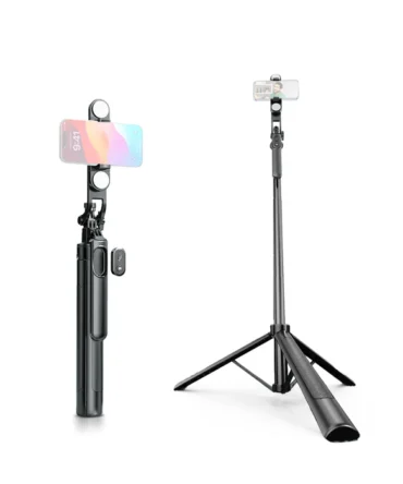 DIGITEK® (DTR-210SS) 68cm Portable Selfie Stick with Wireless Remote, 3 Legs Tripod Base, Rubberized Feet, 1 Kg Max Weight Load, 360° Rotation, Compatible with All Smartphones Photography, Videography