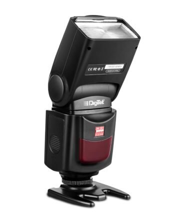 Digitek (DFL 101) Electronic Flash Speedlite with Wireless Triggering, GN40, 0.1-5s Recycle Time, 0-270° Vertical Rotation, 5600K Color Temp, for Canon, Nikon, Sony, Fujifilm, Olympus DSLR Cameras