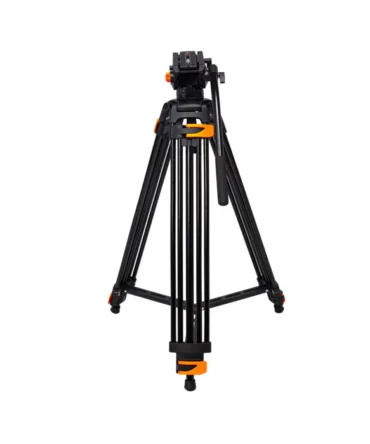 DIGITEK® (DPTR 605 VD) 183cm Heavy Duty Tripod with 2 Way Pan Head & Bubble Head, 6 Feet Max Height, 20kg Max Load, Rubberized Legs, Quick Release Head for Digital Video Cameras & GoPro Devices