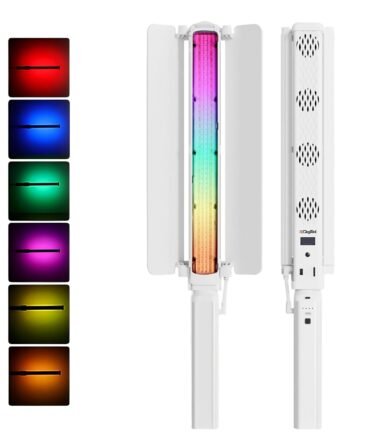 Digitek (DSL-1000 RGB) Handheld RGB LED Stick Light Wand with Barndoor, Battery Pack & Remote, 100W+80W RGB, 14 Special Effects, 0-360° HSI Full Color, 2700-7500K, CRI >97, for Photo & Videoshoots