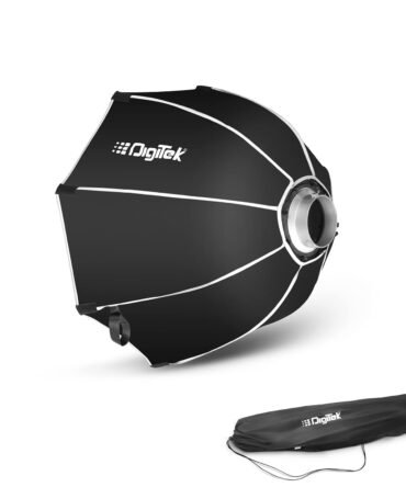 Digitek® (DSB-65-90-120 Bowens) Portable Bowens Octagon Softbox with Double Diffuser Cloth, Compatible with All Bowens Mounts, Easy Install/Detach, Includes Carry Bag, for Studio Flashes & Continuous Light