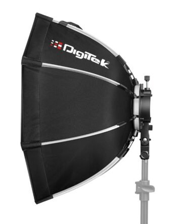 DIGITEK® (DSBH-055-65-90-120) Octa Soft Box Kit with S2 Type Bracket, 2 White Diffuser, Silver Particle Baffle & Collapsible Nylon Cover, Compatible with All Speedlights (Carry Case Included)