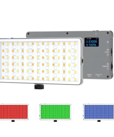 DIGITEK® (LED-D135 ML) 12W Metal Body RGB LED Light with OLED Display, Adjustable Brightness & 360° Color Control, Type-C Charging, 21 Preset Effects, Multi-Scene Lighting for Photo & Video Shoots