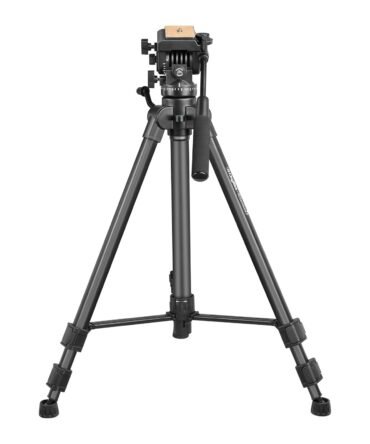 DIGITEK® (DPTR 880 PRO) (165 CM) Platinum Aluminum Light Weight Tripod, with Fluid Video Head, for DSLR & Video Cameras, Maximum Operating Height: 5.90 Feet, Maximum Load : 6 kgs (Black)