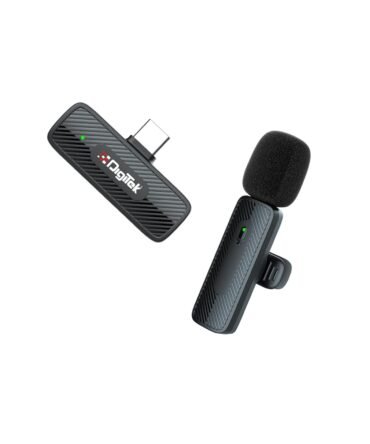 Digitek® DWM-006 PRO Wireless Microphone & Receiver with Type-C Connector, 2.4GHz Frequency, 4Hr Battery, 20m Range, for Android Phone & Type-C Devices, Ideal for Voice Recording & Live Streaming