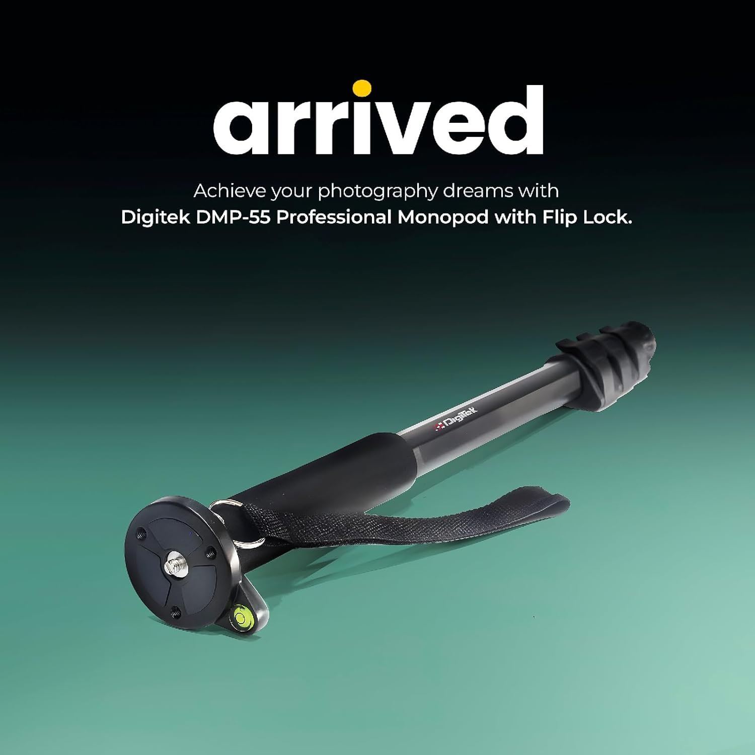 Digitek (DMP-55) Professional Monopod with Easy Flip Lock and Rounded Rubber Grip, Dual Screw Mount - Supports 4 Kgs - Compatible with Camcorder & Camera (Carry Bag Included)