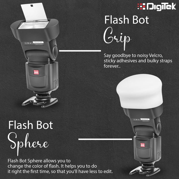 DIGITEK® (DFBG-001) Professional Flash Bot Grip with Magnet | for Speedlight Flash Modifier