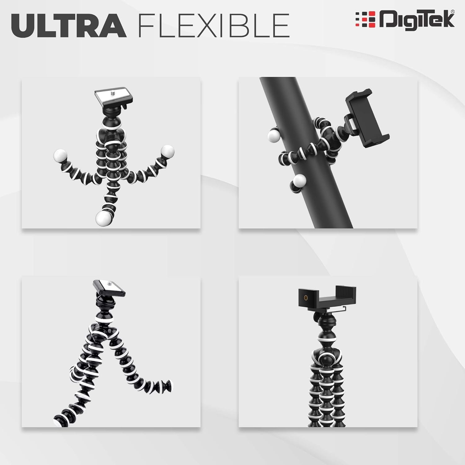 DIGITEK® (DTR 260 GT) Gorilla Tripod/Mini 33 CM (13 Inch) Tripod for Mobile Phone with Phone Mount & Remote, Flexible Gorilla Stand for Point and Shoot & Action Cameras