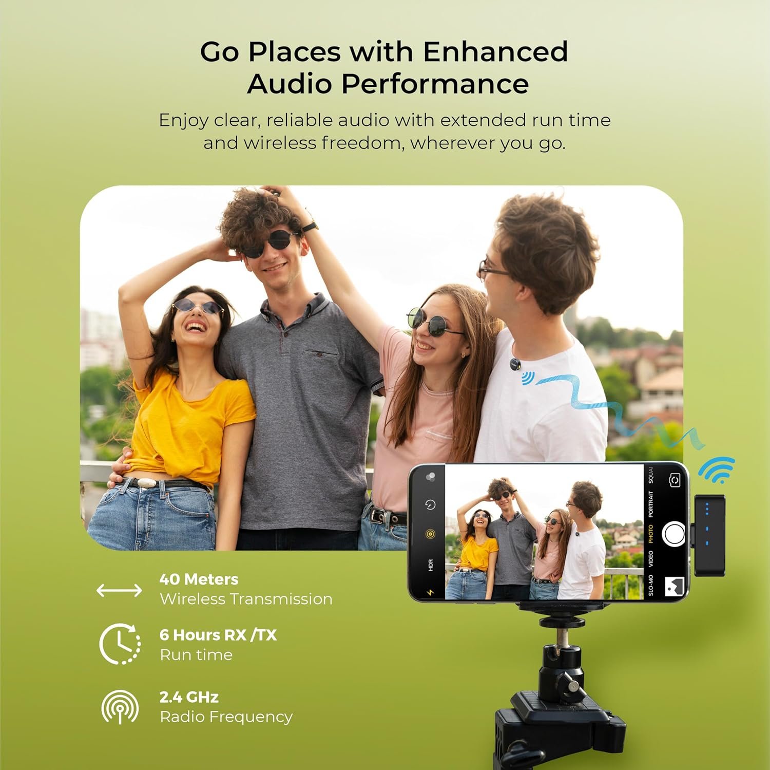 DIGITEK® DWM-115 2-in-1 Wireless Microphone, 2.4GHz, Magnetic Clip, Noise Reduction Lavalier Mic, 40m Range, 6Hr Battery, 360° Sound Capture for iOS & Android, Ideal Video Recording, Vlogging, Youtube