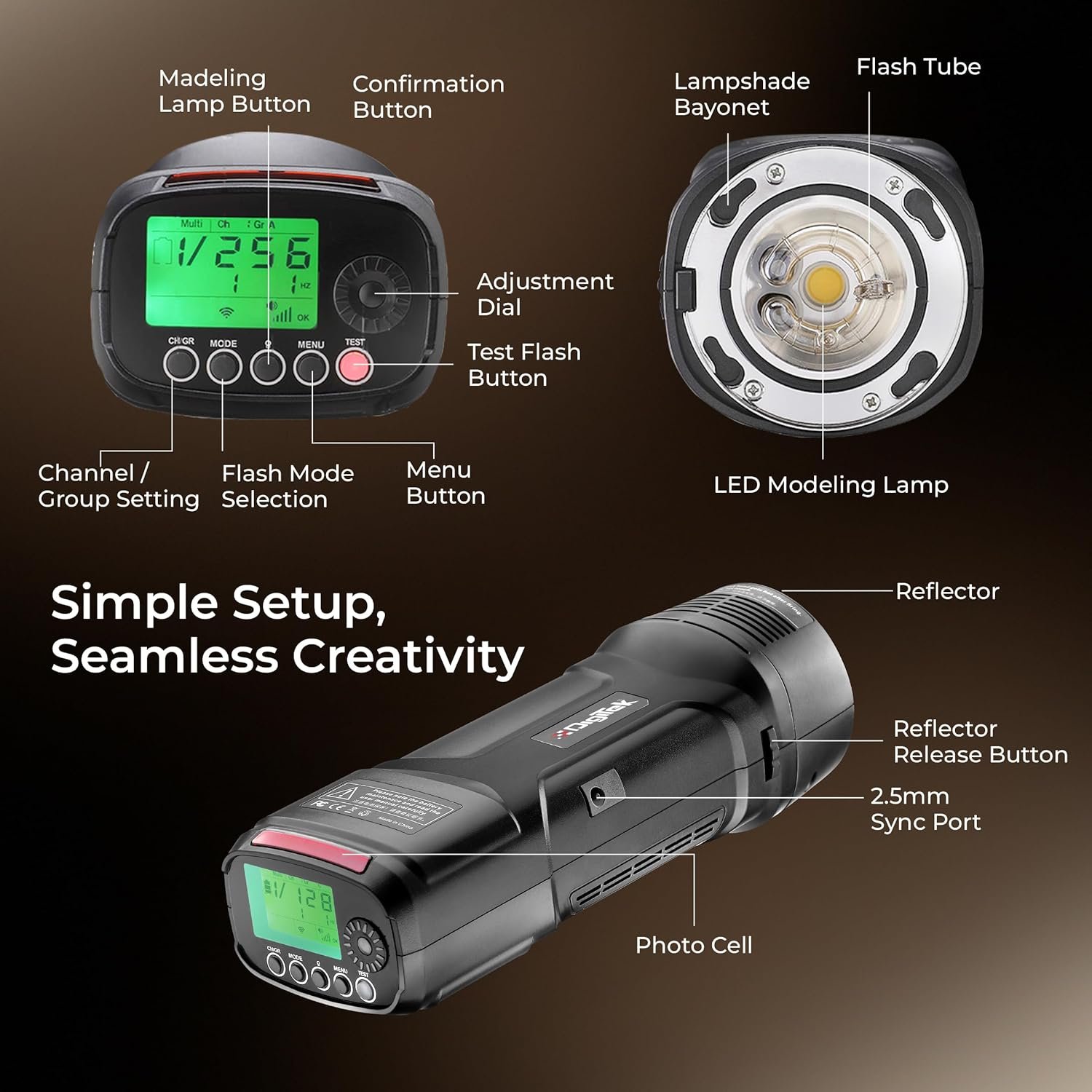 Digitek (DFL 220) Handheld TTL Flash Speedlite, 2s Recycle Time, 5600K Color Temp, 1/18000s High-Speed Sync, 32 Channels, 9 Stop Power Range, TTL/Manual/Multi Modes, Lighting for Indoor/Outdoor Shoots